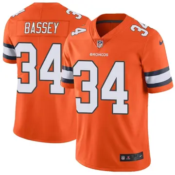 Nike Essang Bassey Youth Limited Denver Broncos Orange Color Rush Vapor Untouchable Jersey