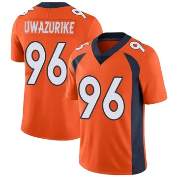 Nike Eyioma Uwazurike Men's Limited Denver Broncos Orange Team Color Vapor Untouchable Jersey