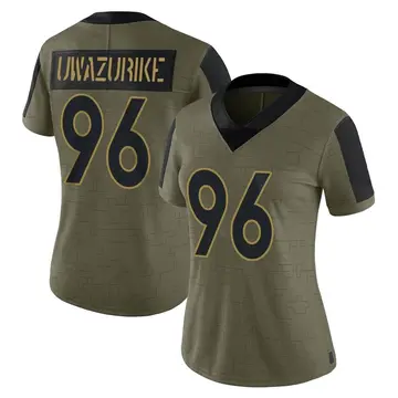 Nike Eyioma Uwazurike Women's Limited Denver Broncos Olive 2021 Salute To Service Jersey