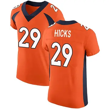 Nike Faion Hicks Men's Elite Denver Broncos Orange Team Color Vapor Untouchable Jersey