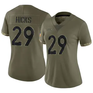 Nike Faion Hicks Women's Limited Denver Broncos Olive 2022 Salute To Service Jersey