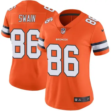 Nike Freddie Swain Women's Limited Denver Broncos Orange Color Rush Vapor Untouchable Jersey