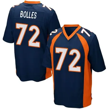 Nike Garett Bolles Men's Game Denver Broncos Navy Blue Alternate Jersey