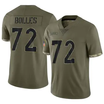 Nike Garett Bolles Men's Limited Denver Broncos Olive 2022 Salute To Service Jersey