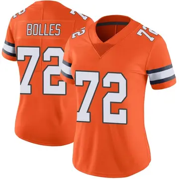 Nike Garett Bolles Women's Limited Denver Broncos Orange Color Rush Vapor Untouchable Jersey