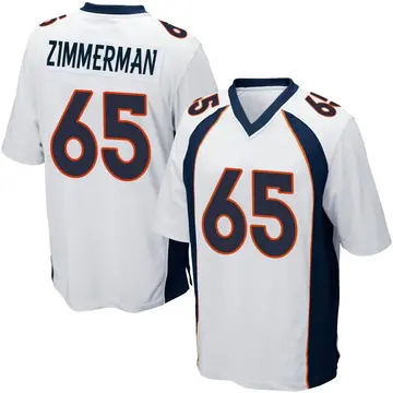 Nike Gary Zimmerman Men's Game Denver Broncos White Jersey