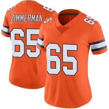 Nike Gary Zimmerman Women's Limited Denver Broncos Orange Color Rush Vapor Untouchable Jersey