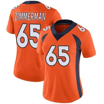 Nike Gary Zimmerman Women's Limited Denver Broncos Orange Team Color Vapor Untouchable Jersey
