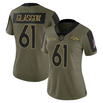 Nike Graham Glasgow Women's Limited Denver Broncos Olive 2021 Salute To Service Jersey