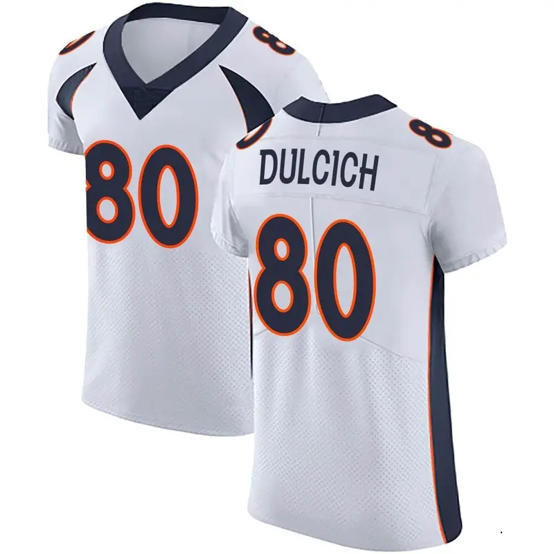 Nike Greg Dulcich Men's Elite Denver Broncos White Vapor Untouchable Jersey
