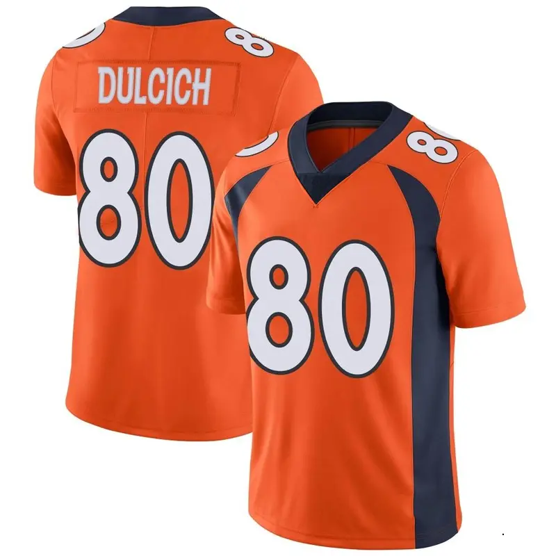 Nike Greg Dulcich Men's Limited Denver Broncos Orange Team Color Vapor Untouchable Jersey