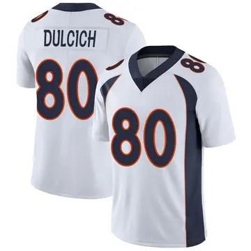 Nike Greg Dulcich Men's Limited Denver Broncos White Vapor Untouchable Jersey