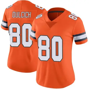 Nike Greg Dulcich Women's Limited Denver Broncos Orange Color Rush Vapor Untouchable Jersey