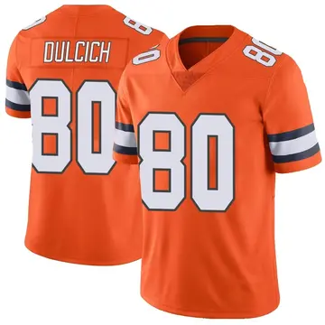 Nike Greg Dulcich Youth Limited Denver Broncos Orange Color Rush Vapor Untouchable Jersey