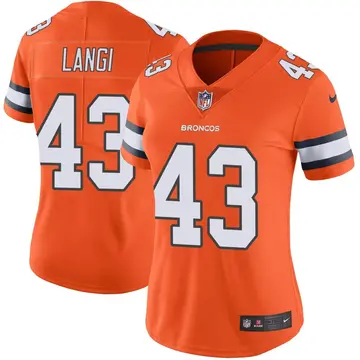 Nike Harvey Langi Women's Limited Denver Broncos Orange Color Rush Vapor Untouchable Jersey