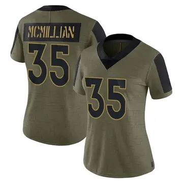 Nike Ja'Quan McMillian Women's Limited Denver Broncos Olive 2021 Salute To Service Jersey