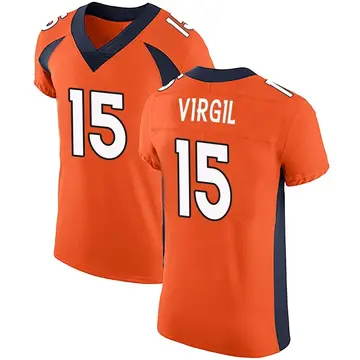Nike Jalen Virgil Men's Elite Denver Broncos Orange Team Color Vapor Untouchable Jersey