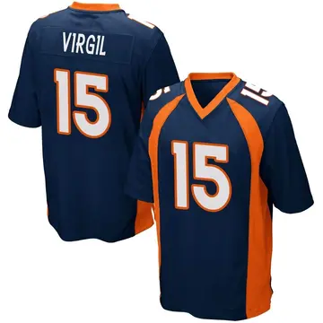 Nike Jalen Virgil Men's Game Denver Broncos Navy Blue Alternate Jersey