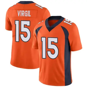 Nike Jalen Virgil Men's Limited Denver Broncos Orange Team Color Vapor Untouchable Jersey
