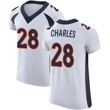 Nike Jamaal Charles Men's Elite Denver Broncos White Vapor Untouchable Jersey