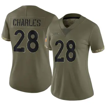 Nike Jamaal Charles Women's Limited Denver Broncos Olive 2022 Salute To Service Jersey