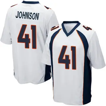 Nike Jamar Johnson Men's Game Denver Broncos White Jersey