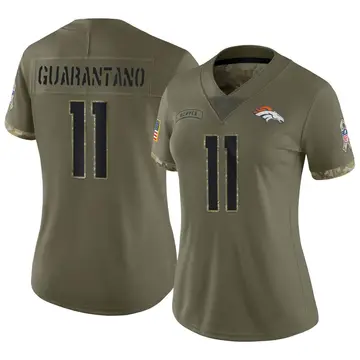 Nike Jarrett Guarantano Women's Limited Denver Broncos Olive 2022 Salute To Service Jersey