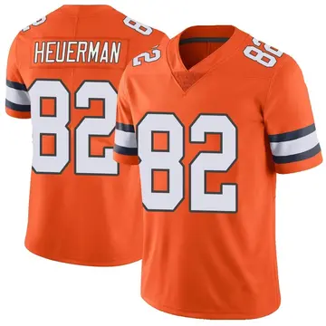 Nike Jeff Heuerman Men's Limited Denver Broncos Orange Color Rush Vapor Untouchable Jersey