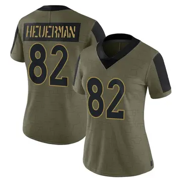 Nike Jeff Heuerman Women's Limited Denver Broncos Olive 2021 Salute To Service Jersey