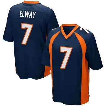Nike John Elway Men's Game Denver Broncos Navy Blue Alternate Jersey