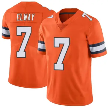 Nike John Elway Men's Limited Denver Broncos Orange Color Rush Vapor Untouchable Jersey