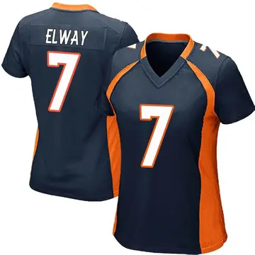 Nike John Elway Women's Game Denver Broncos Navy Blue Alternate Jersey