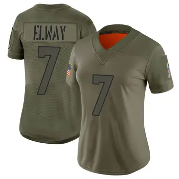 Nike John Elway Women's Limited Denver Broncos Camo 2019 Salute to Service Jersey