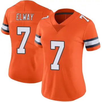 Nike John Elway Women's Limited Denver Broncos Orange Color Rush Vapor Untouchable Jersey