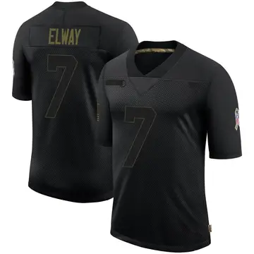 Nike John Elway Youth Limited Denver Broncos Black 2020 Salute To Service Jersey