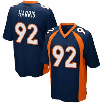 Nike Jonathan Harris Men's Game Denver Broncos Navy Blue Alternate Jersey
