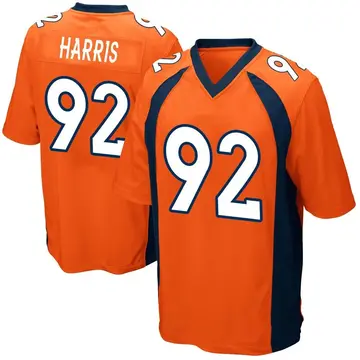 Nike Jonathan Harris Men's Game Denver Broncos Orange Team Color Jersey