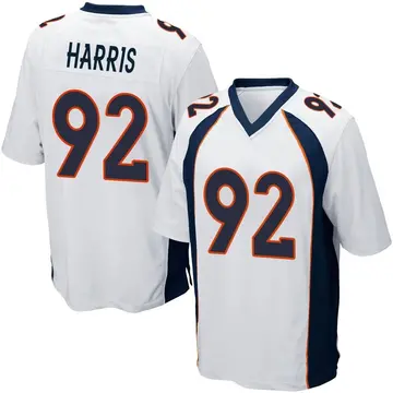 Nike Jonathan Harris Men's Game Denver Broncos White Jersey