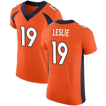 Nike Jordan Leslie Men's Elite Denver Broncos Orange Team Color Vapor Untouchable Jersey