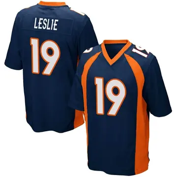 Nike Jordan Leslie Men's Game Denver Broncos Navy Blue Alternate Jersey