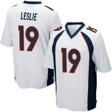 Nike Jordan Leslie Men's Game Denver Broncos White Jersey