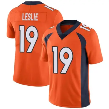 Nike Jordan Leslie Men's Limited Denver Broncos Orange Team Color Vapor Untouchable Jersey