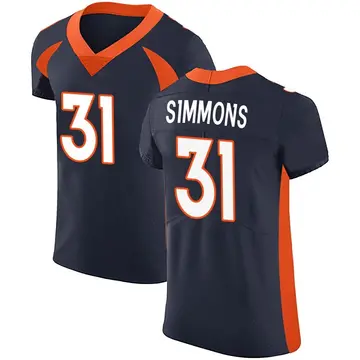 Nike Justin Simmons Men's Elite Denver Broncos Navy Alternate Vapor Untouchable Jersey