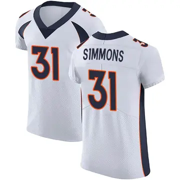 Nike Justin Simmons Men's Elite Denver Broncos White Vapor Untouchable Jersey