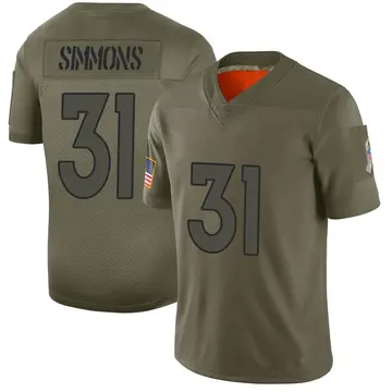 Nike Justin Simmons Men's Limited Denver Broncos Camo 2019 Salute to Service Jersey