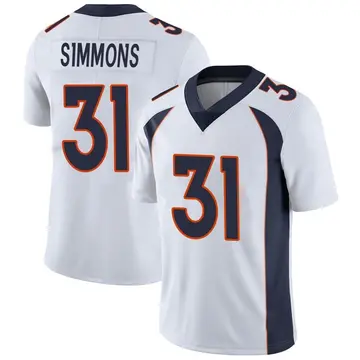 Nike Justin Simmons Men's Limited Denver Broncos White Vapor Untouchable Jersey