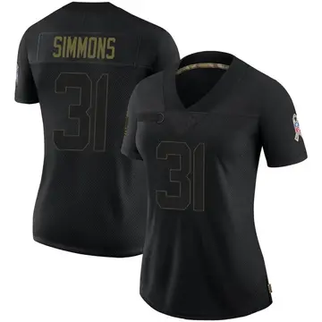 Nike Justin Simmons Women's Limited Denver Broncos Black 2020 Salute To Service Jersey