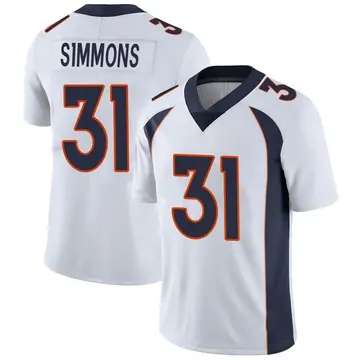 Nike Justin Simmons Youth Limited Denver Broncos White Vapor Untouchable Jersey