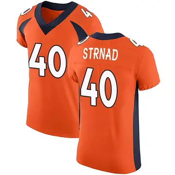Nike Justin Strnad Men's Elite Denver Broncos Orange Team Color Vapor Untouchable Jersey