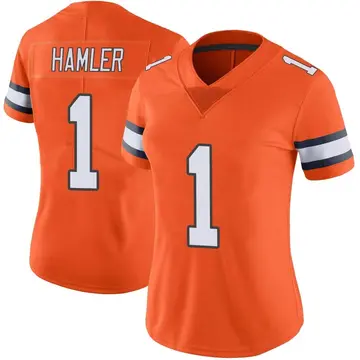 Nike KJ Hamler Women's Limited Denver Broncos Orange Color Rush Vapor Untouchable Jersey